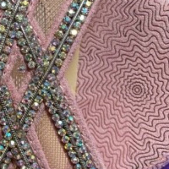 Pretty! Rhinestone and Pink Stacked Heel Shoes (NWT) - Picture 14 of 14